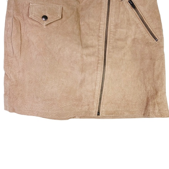 BLANKNYC NWT Moto Suede Leather Festival Mini Skirt in Bare It All Size 28 - Picture 4 of 12